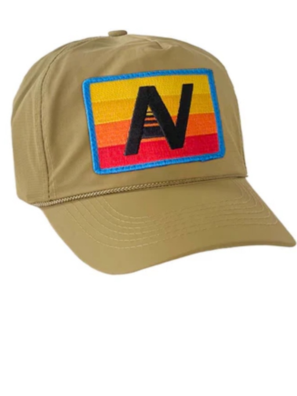 NWT Aviator Nation Tan Rainbow Patch Logo Hat Adjustable Cap Unisex